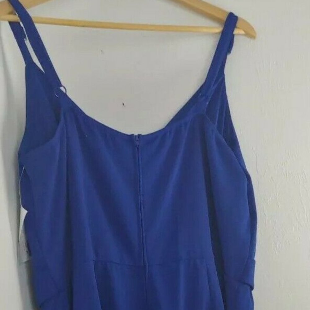Emerald Sundae belted jumpsuit in blue wide leg - Picture 8 of 10